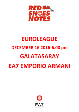 Galatasaray-Olimpia Game Notes