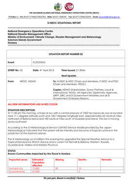 20140404 SI NEOC SITREP02 0404142130Hrs.Pdf