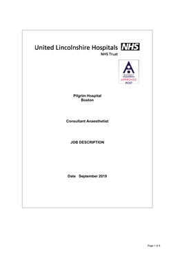 United Lincolnshire Hospitals NHS Trust, Based at Pilgrim Hospital