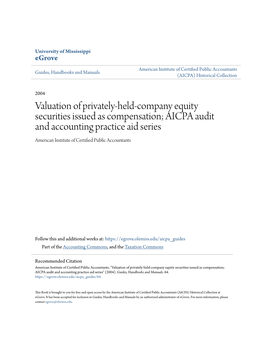 Valuation of Privately-Held-Company Equity Securities Issued