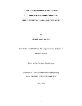 DEEP EUTECTIC SOLVENTS and IONIC LIQUIDS by HENRY JOHN