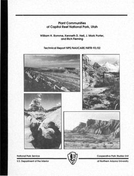 Plant Communities of Capitol Reef National Park, Utah