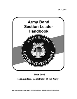 US Army Band Section Leader Handbook