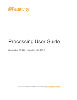 Relativity Processing User Guide V10.3