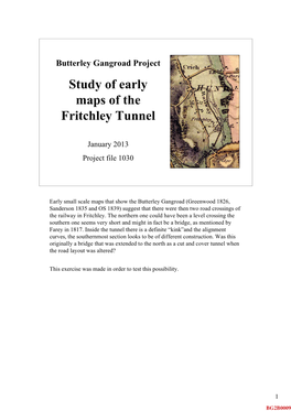 Study of Early Maps of the Fritchley Tunnel