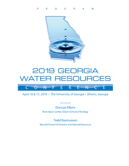 2019 GEORGIA WATER RESOURCES CONFERENCE April 16 & 17, 2019 • the University of Georgia • Athens, Georgia
