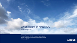 GNSS Height on Airbus A/C Workshop ASE