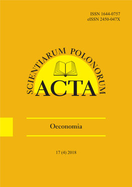 ACTA Oeconomia 17 4 2018 Nowy Layout.Indd