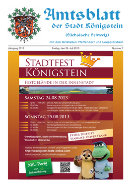 Stadtfest Königstein 2013 Auf Die Große Bühne Verlegen