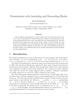 Permutations with Ascending and Descending Blocks