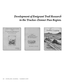 Development of Emigrant Trail Researc in the Truckee–Donner