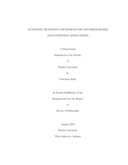 Automatic Reasoning Techniques for Non-Serializable