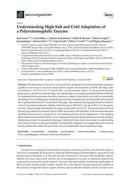 Understanding High-Salt and Cold Adaptation of a Polyextremophilic Enzyme