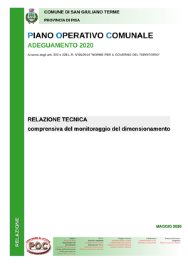 Piano Operativo Comunale Adeguamento 2020