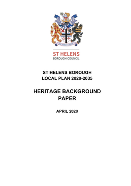 Heritage Background Paper, April 2020