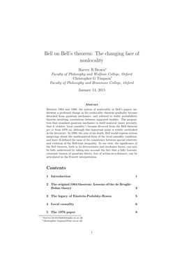 Bell on Bell's Theorem