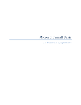 Microsoft Small Basic