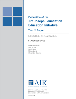 Evaluation of the Jim Joseph Foundation Education Initiative Year 2 Report
