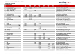 GREYHOUND SERVICE TIMETABLE FOR: BRISBANE > CAIRNS