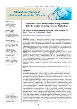 Patterns of Semen Parameters in Male Partners of Infertile Couples