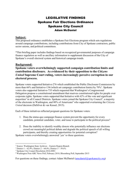 Spokane Fair Elections Legislative Findings FINAL