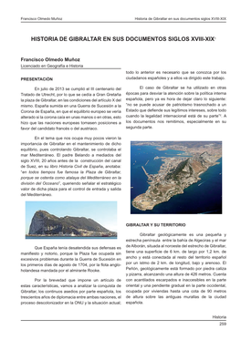 Historia De Gibraltar En Sus Documentos Siglos Xviii-Xix1
