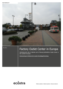 Factory Outlet Center in Europa