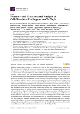 Proteomic and Ultrastructural Analysis of Cellulite—New Findings on an Old Topic