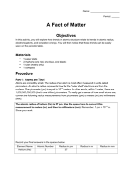 A Fact of Matter