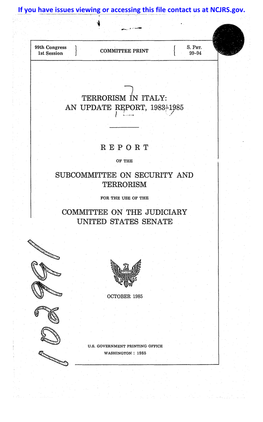 AN UPDATE REPORT, 1983Tl~85 REPORT SUBCOMMITTEE ON