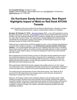 On Hurricane Sandy Anniversary, New Report Highlights Impact of Mold on Red Hook NYCHA Tenants