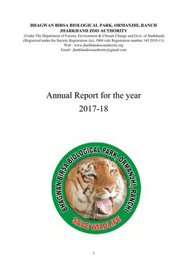 Annual Report for the Year 2017-18