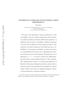 Arxiv:Math-Ph/0007009V2 27 Jun 2001