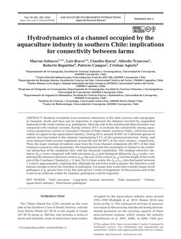Hydrodynamics of a Channel Occupied by the Aquaculture Industry in Southern Chile: Implications for Connectivity Between Farms