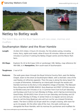 Netley to Botley Walk