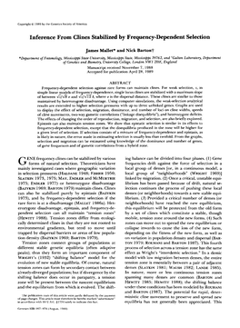 Inference from Clines Stabilized by Frequency-Dependent Selection