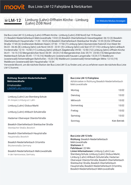 PDF Anzeigen: LM-12 Fahrplan, Stationen Und Karte