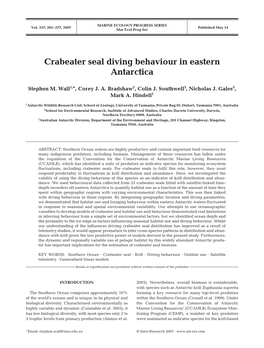 Crabeater Seal Diving Behaviour in Eastern Antarctica