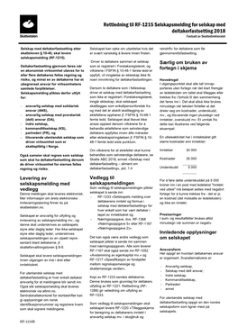 RF-1216 Rettledning Til RF-1215 Selskapsmelding for Selskap Med