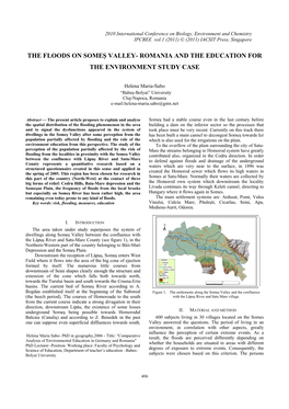 The Floods on Someş Valley- Romania and the Education for the Environment Study Case