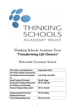 Thinking Schools Academy Trust “Transforming Life Chances”