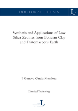 Synthesis and Applications of Low Silica Zeolites from Bolivian Clay and Diatomaceous Earth