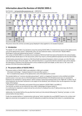 ISO/IEC 9995-3 Revision the Revised ISO/IEC 9995-3 Is Intended to Fulfill the Following Goals: 1