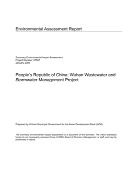 Wuhan Wastewater and Stormwater Management Project