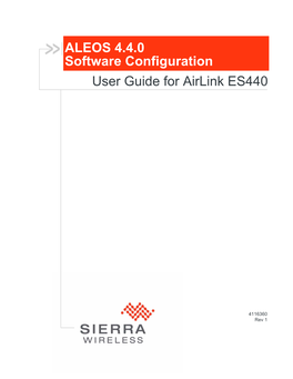 ALEOS 4.4.0 Software Configuration User Guide for Airlink ES440