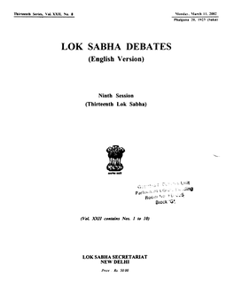 LOK SABHA DEBATES (English Version)