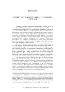 Syncretisms and Popular Catholicisms in Portugal