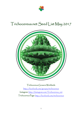 Trichocereus.Net Seed List May 2017