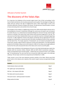 The Discovery of the Valais Alps