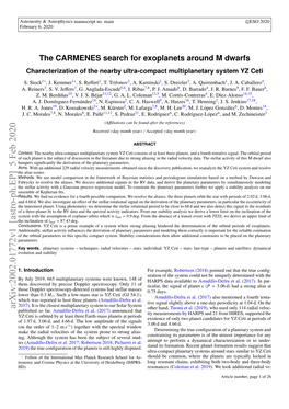 The CARMENES Search for Exoplanets Around M Dwarfs Characterization of the Nearby Ultra-Compact Multiplanetary System YZ Ceti